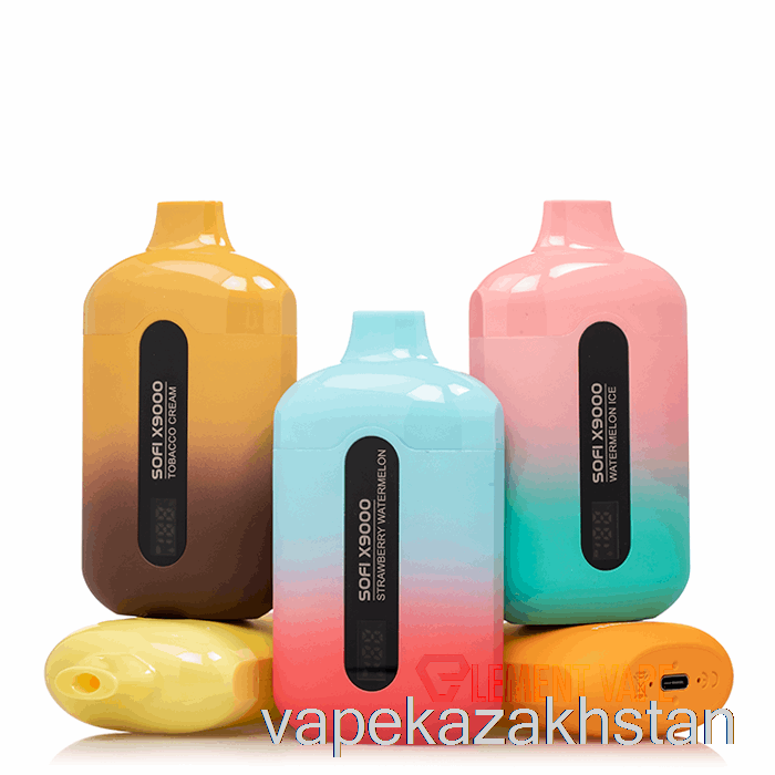 Vape Kazakhstan SOFI X9000 0% Zero Nicotine Smart Disposable Double Apple